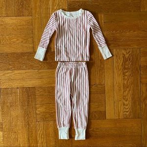 Pehr red and white stripe pajamas long sleeve long pants set size 12-24 months
